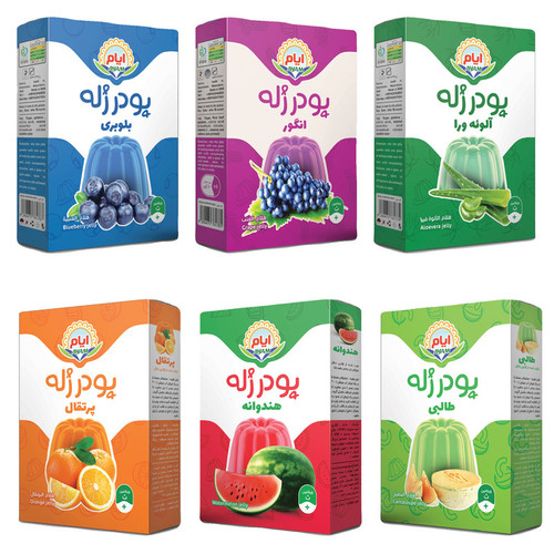 پودر ژلههای رنگین کمان ایام - 90 گرم مجموعه 6 عددی