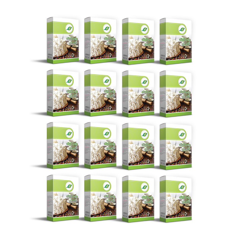 پودر کیک وانیل جمع - 500 گرم بسته 16 عددی